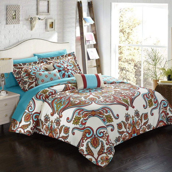 Chic Home La Harpe 10 Piece Boho Comforter Set Queen