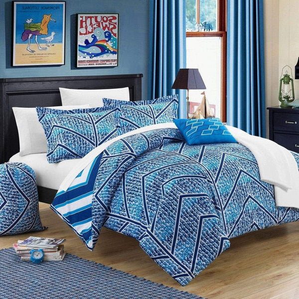 Chic Home Laredo 10 Piece Reversible Comforter Set Navy