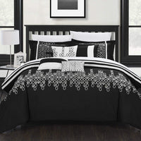 Chic Home Lauren 12 Piece Embroidered Comforter Set Black