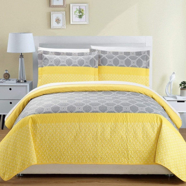 Chic Home Lori 3 Piece Reversible Quilt Set 