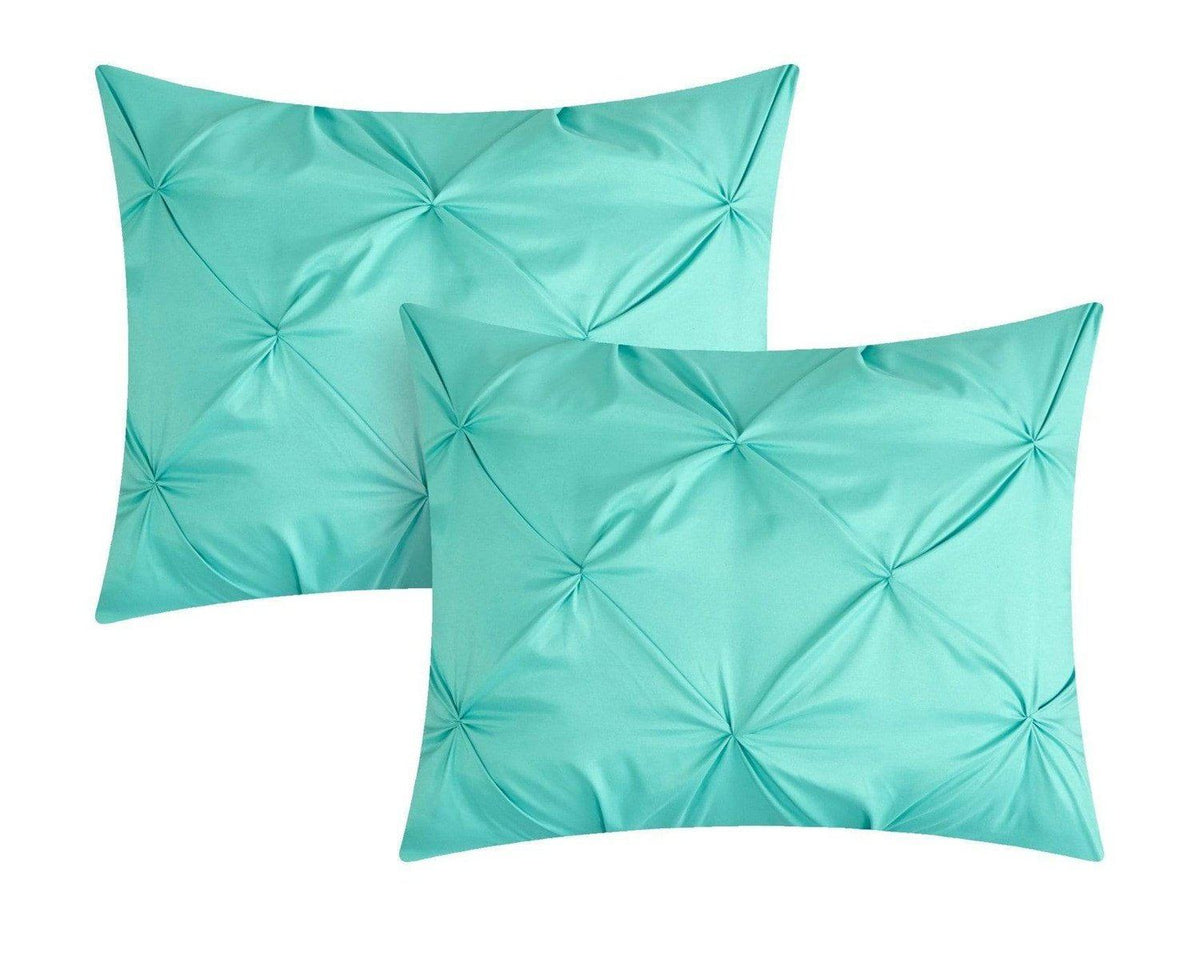 Chic Home 9 Piece Louisville Pinch Chevron Print Reversible Bed in a Bag  Comforter Set Sheets, Full, Aqua