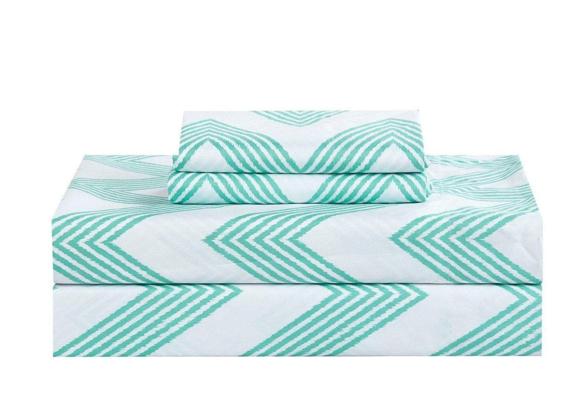 Chic Home Louisville 9 Piece Comforter Set Reversible Bed in A Bag Aqua / Full