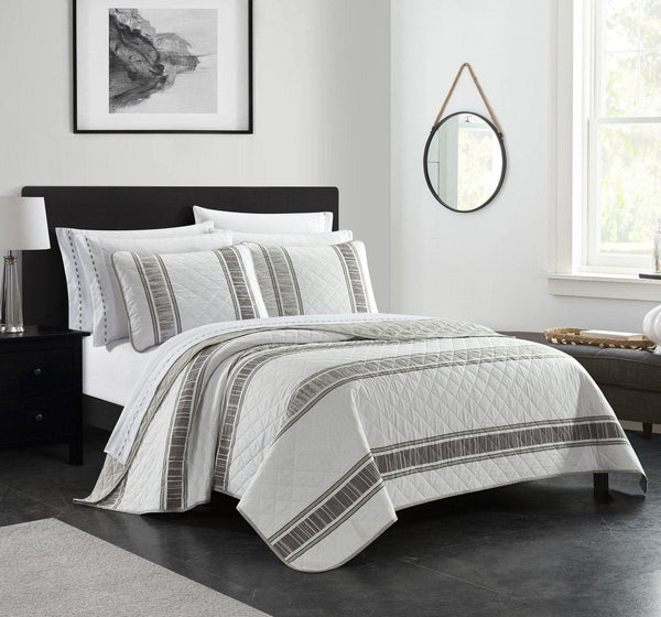 Chic Home Medici 9 Piece Diamond Stitched Quilt Set 