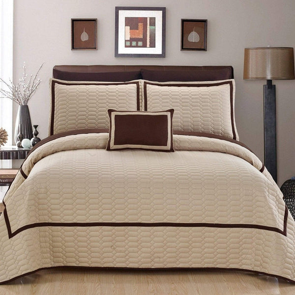 Chic Home Mesa 8 Piece Hotel Quilt Set Beige