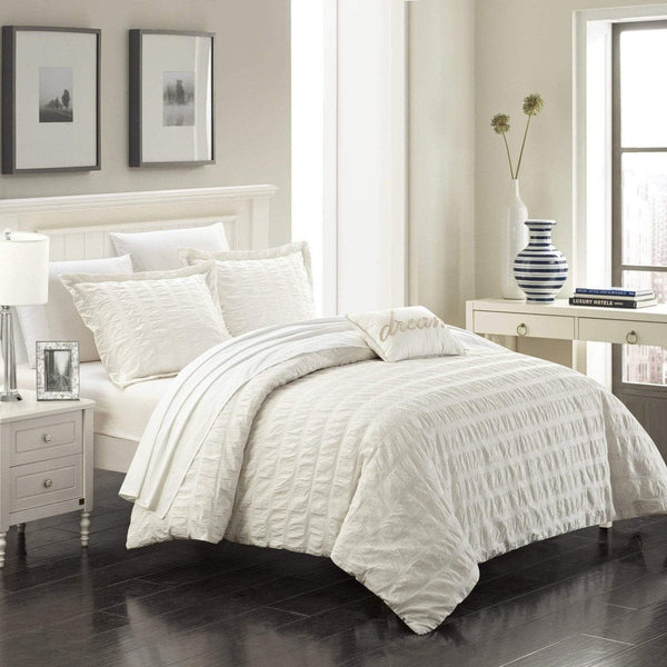 Chic Home Millbury 4 Piece Cotton Duvet Cover Set Beige