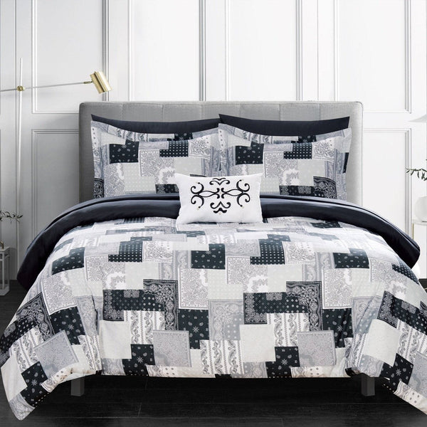 Chic Home Millennia 8 Piece Boho Comforter Set Black