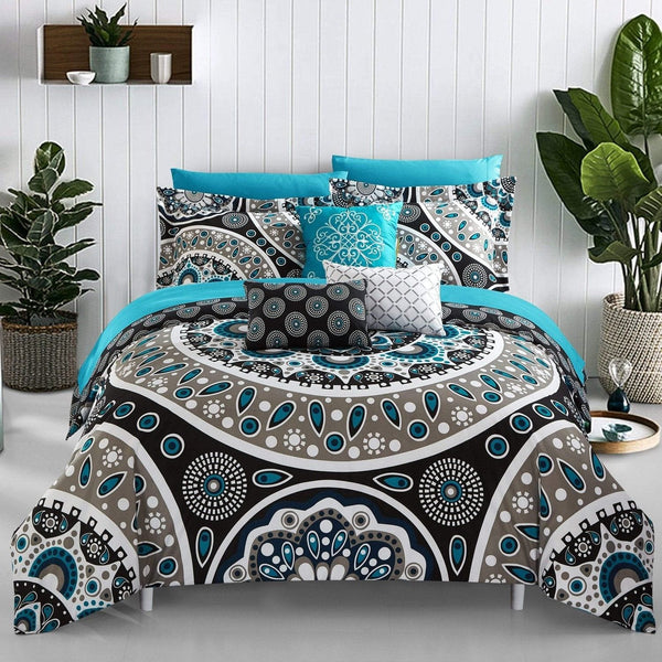 Chic Home Mornington 10 Piece Boho Paisley Comforter Set Queen