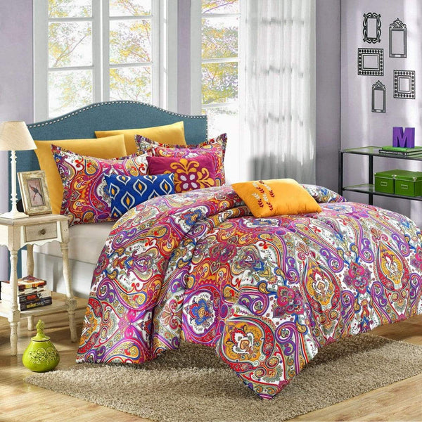 Chic Home Mumbai 12 Piece Boho Comforter Set Fuchsia