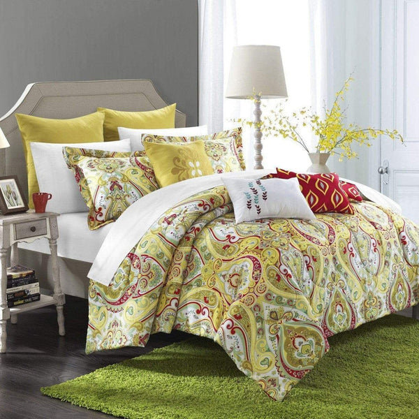 Chic Home Mumbai 12 Piece Boho Comforter Set Gold