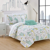 Chic Home New York 5 Piece Reversible Quilt Set 