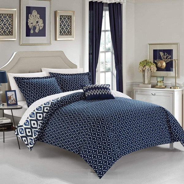 Chic Home Normani 4 Piece Reversible Duvet Cover Set 