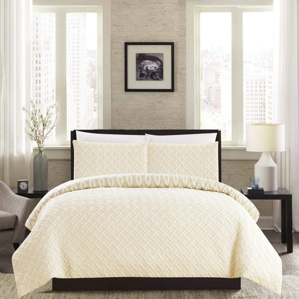 Chic Home Ora 3 Piece Reversible Comforter Set Beige