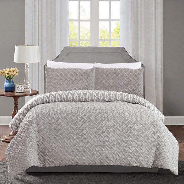 Chic Home Ora 7 Piece Reversible Comforter Set Silver