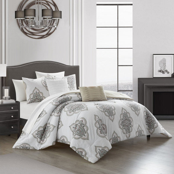 Chic Home Pacey 5 Piece Cotton Jacquard Comforter Set 