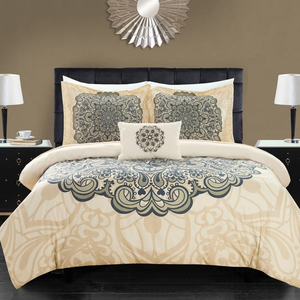 Chic Home Palmer 8 Piece Boho Comforter Set Beige