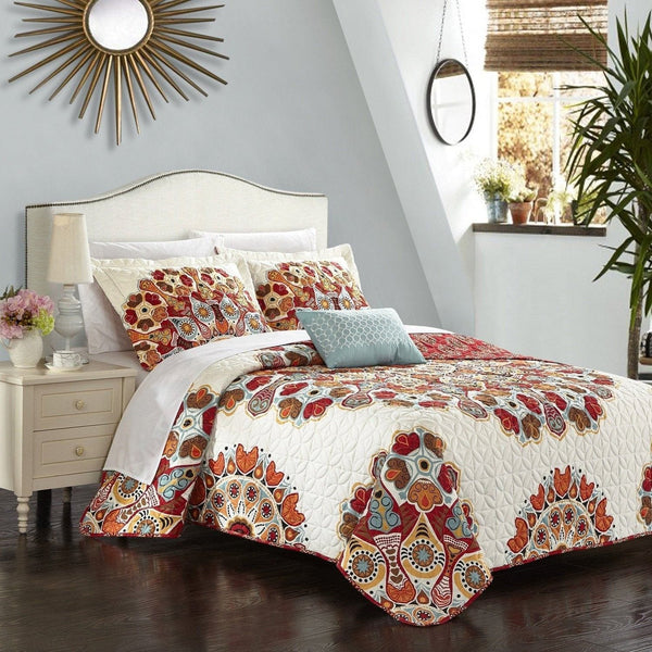 Chic Home Rouen 4 Piece Boho Paisley Quilt Set Queen