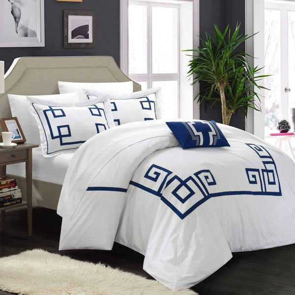 Chic Home Royalton 4 Piece Cotton Duvet Cover Set White