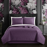 Chic Home Sachi 3 Piece Floral Quilt Set-Purple