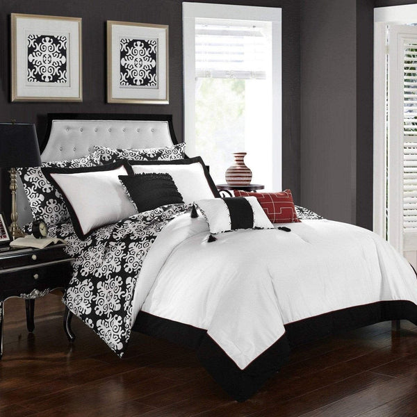 Chic Home Tania 10 Piece Reversible Comforter Set Black