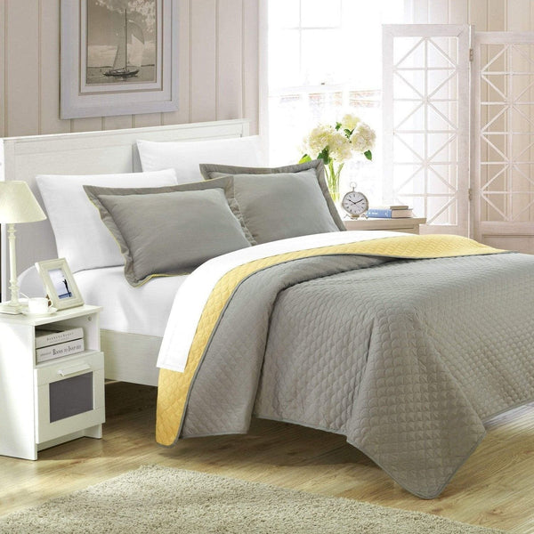 Chic Home Teresa 3 Piece Reversible Quilt Set 