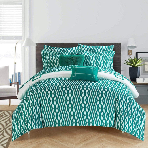 Chic Home Trace 9 Piece Reversible Comforter Set 