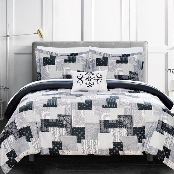 Chic Home Utopia 4 Piece Boho Duvet Cover Set Black