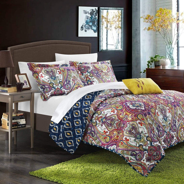 Chic Home Vedara 4 Piece Boho Quilt Set Fuchsia