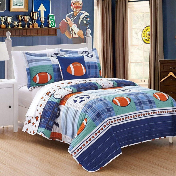 Chic Home Vintage 4 Piece Reversible Quilt Set 