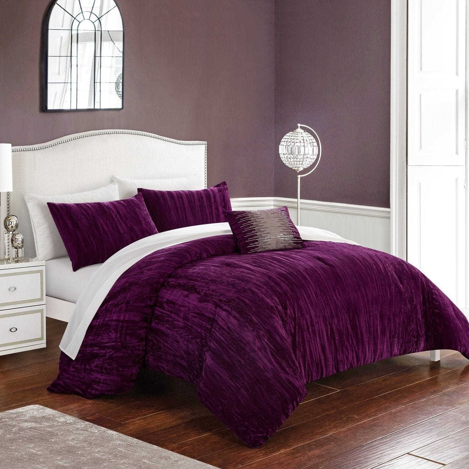 Chic Home Westmont 4 Piece Crushed Velvet Comforter Set Bedding