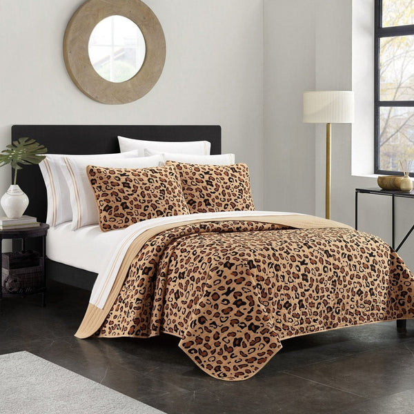 Chic Home Wild Cheeta 9 Piece Cheetah Print Quilt Set 