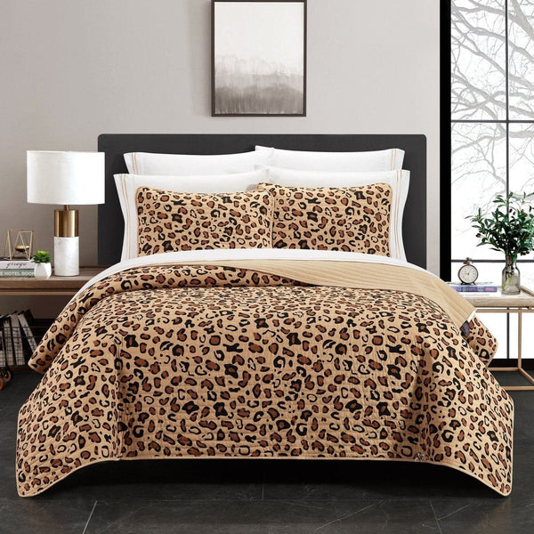 Chic Home Wild Cheeta 9 Piece Cheetah Print Quilt Set Twin