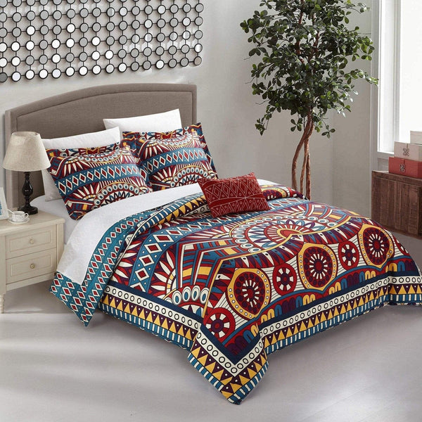 Chic Home Zaiden 4 Piece Boho Duvet Cover Set Queen