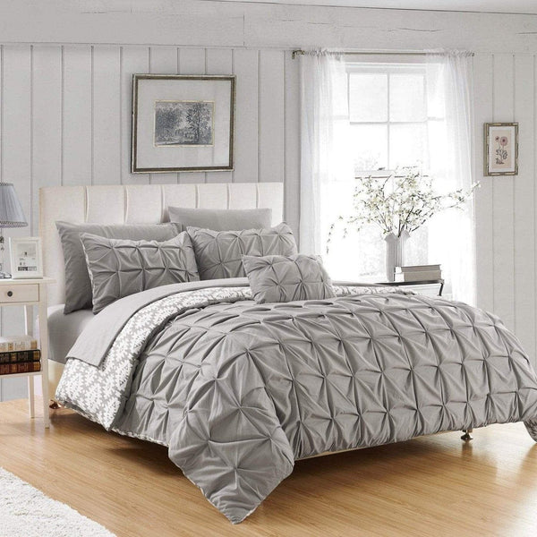 Chic Home Zissel 8 Piece Reversible Duvet Cover Set Grey