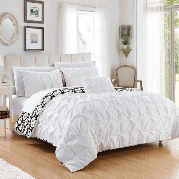 Chic Home Zissel 8 Piece Reversible Duvet Cover Set White