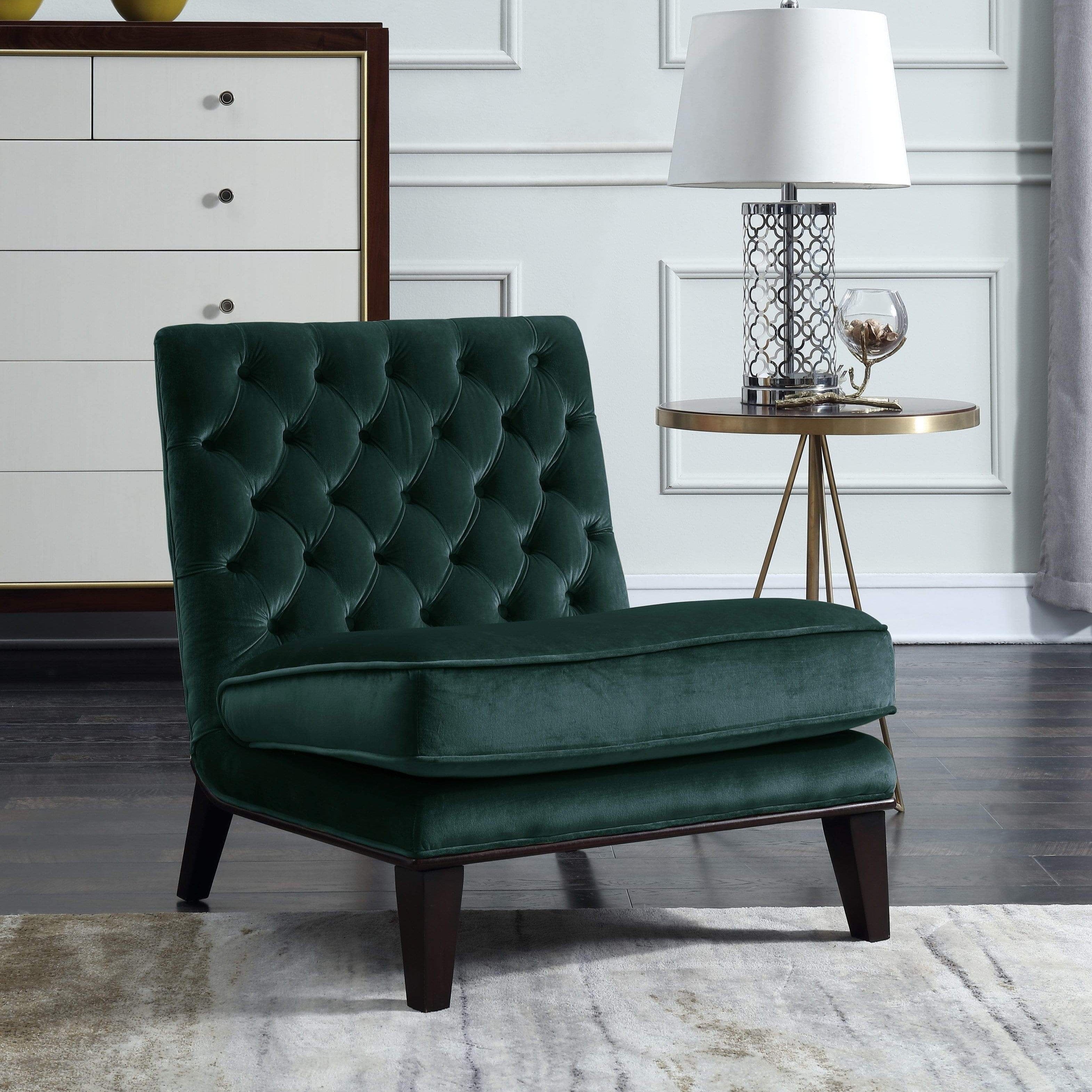 Green velvet 2024 slipper chair