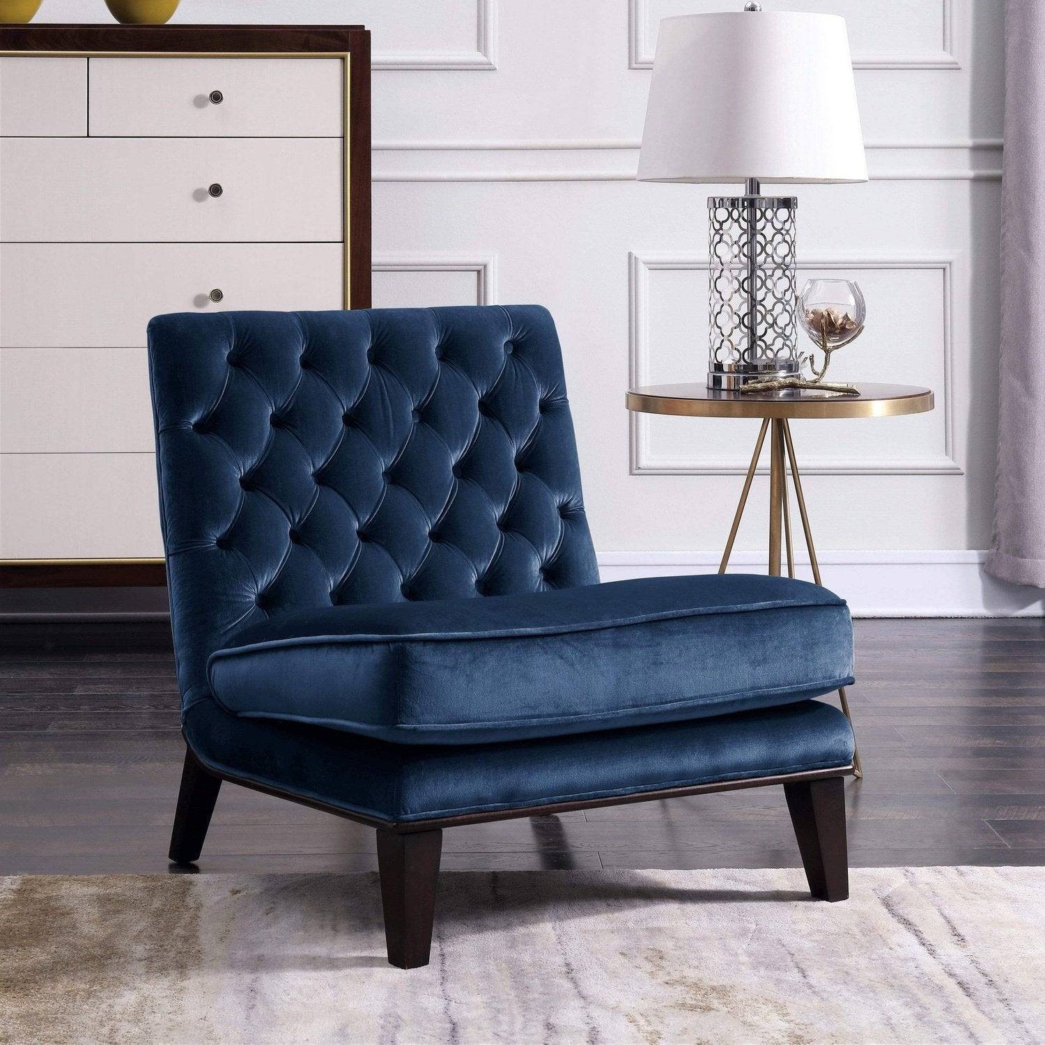 Tufted velvet chair hot sale