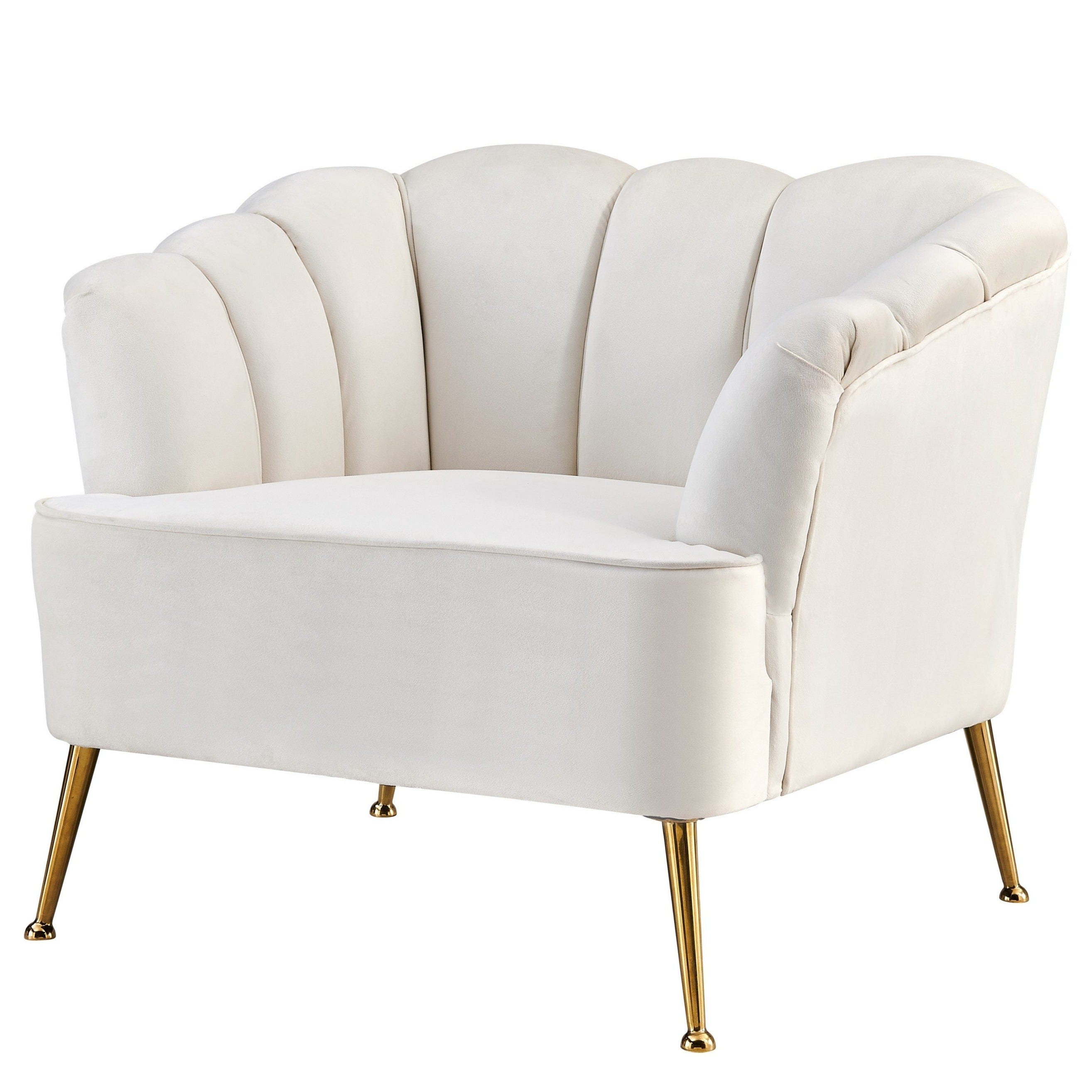 Velvet cream chair new arrivals