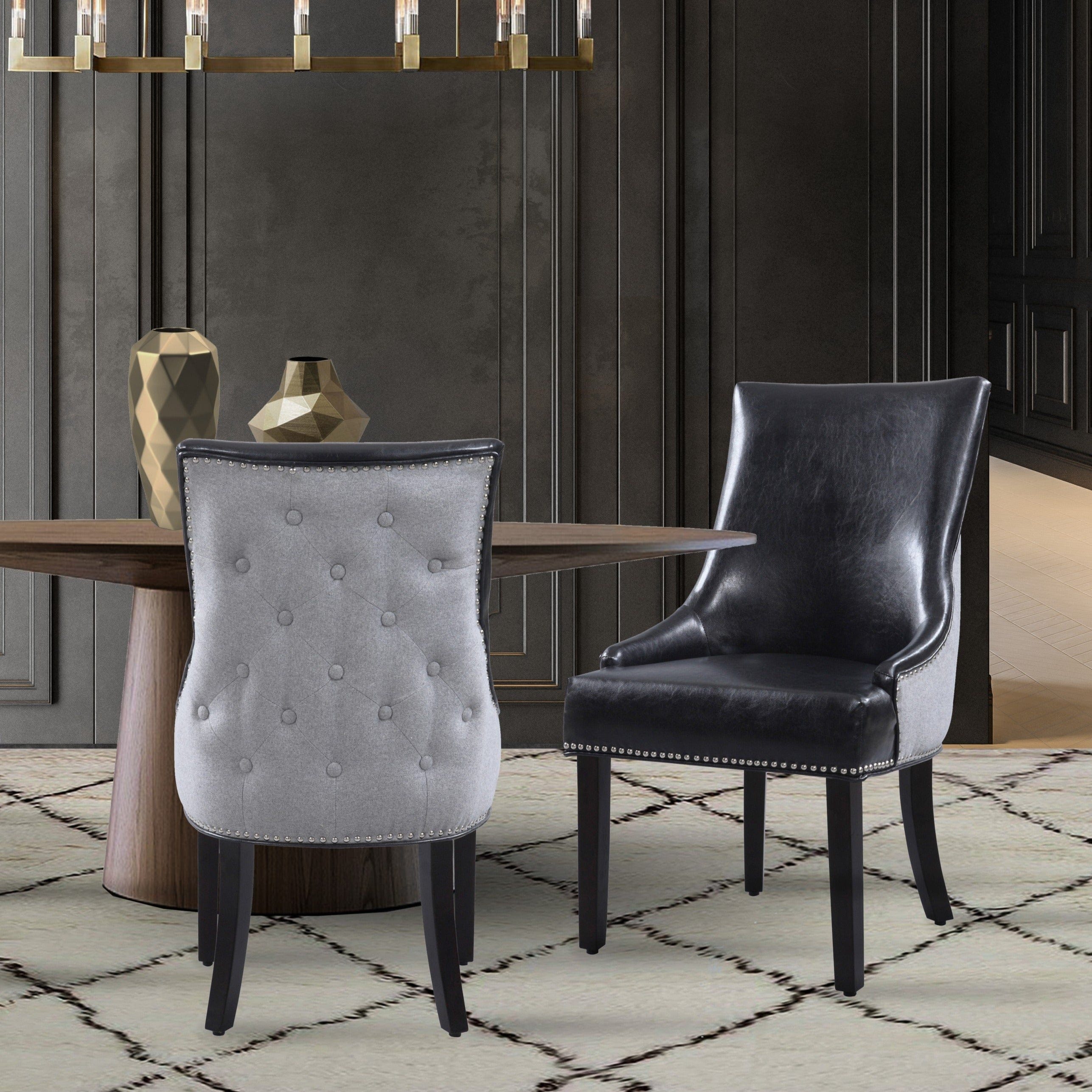 Leather effect dining online chairs