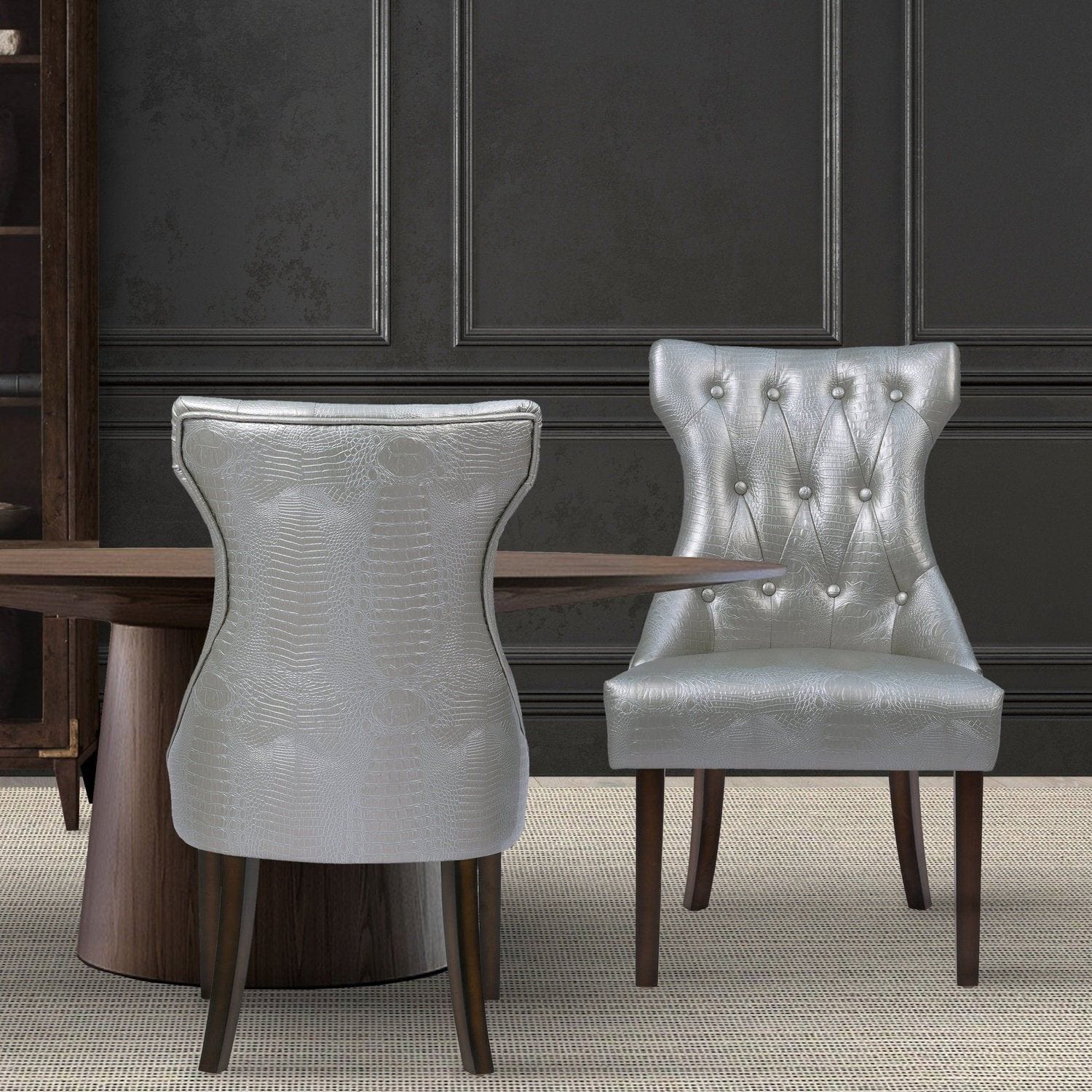 Leather dining chairs discount set of 2