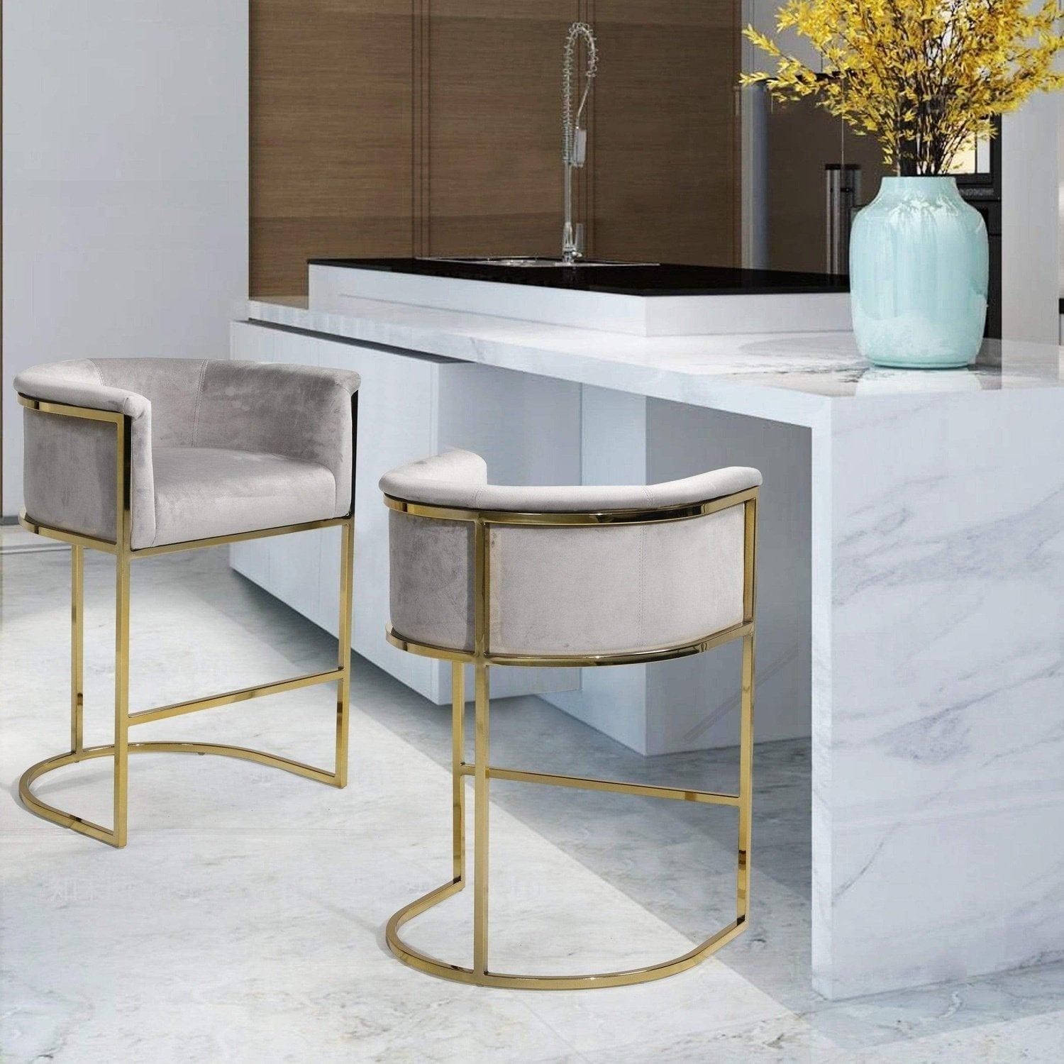 Velvet best sale island stools