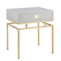 Iconic Home Genoa End Side Table With Self Closing Drawer 