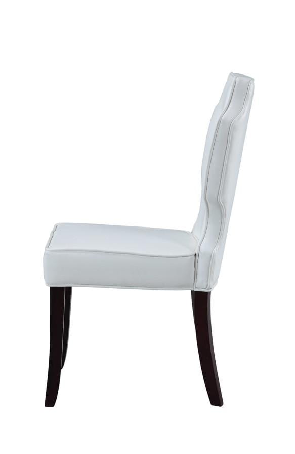 Iconic Home Lennon Faux Leather Tufted Side Dining Chair Set of 2