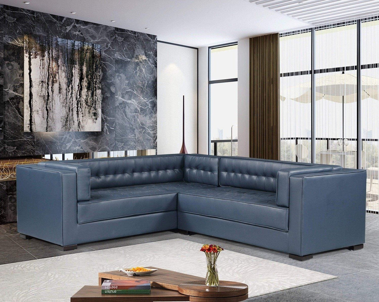 Faux leather deals left facing sectional