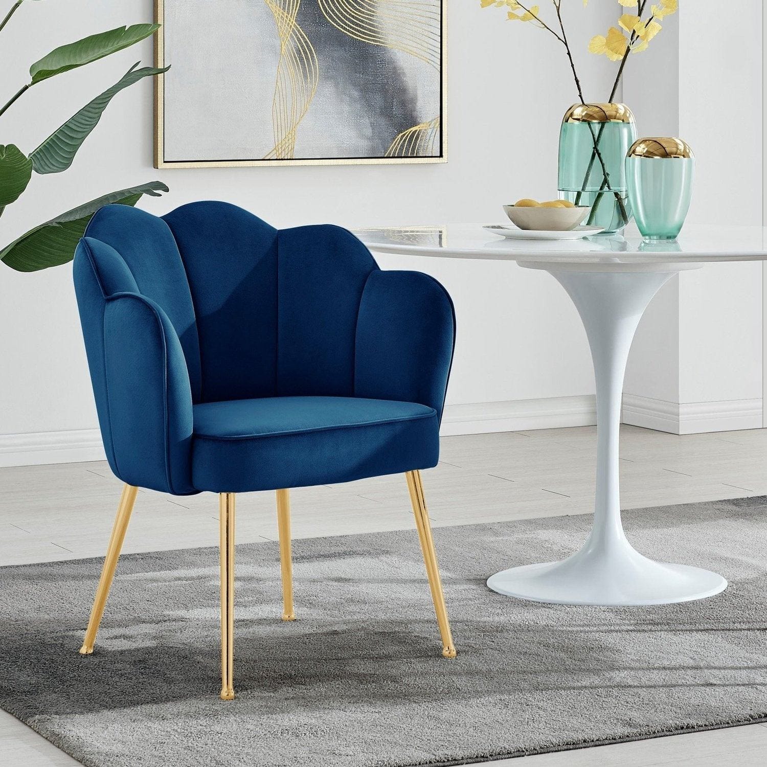 Velvet chairs with online gold legs