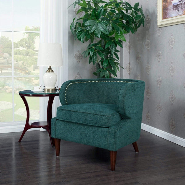 Iconic Home Vered Chenille Accent Club Chair Teal