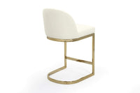 Iconic Home Xander Faux Leather Counter Stool Chair Gold Base 